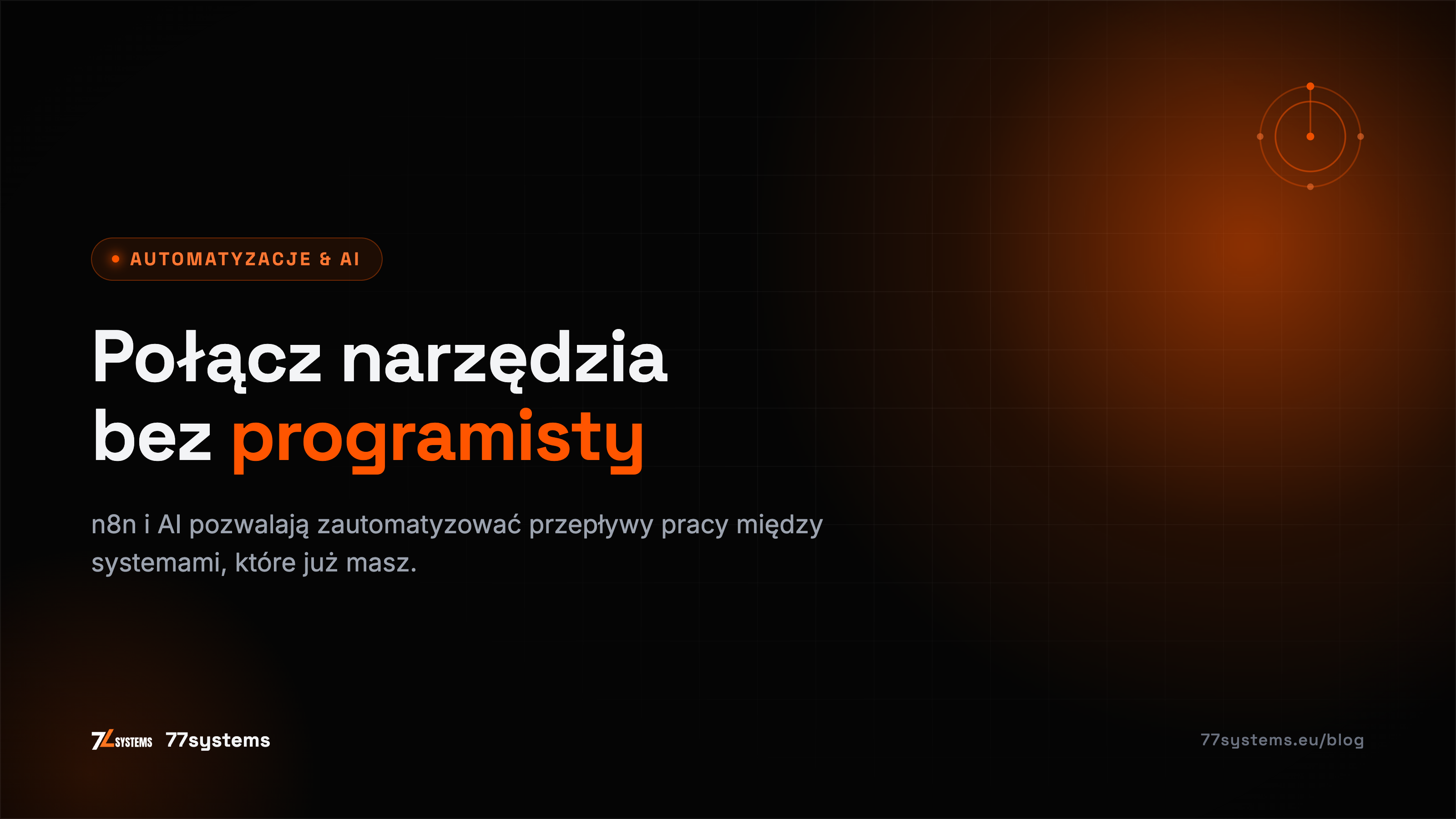 n8n i AI — automatyzacja bez programisty, grafika 77systems